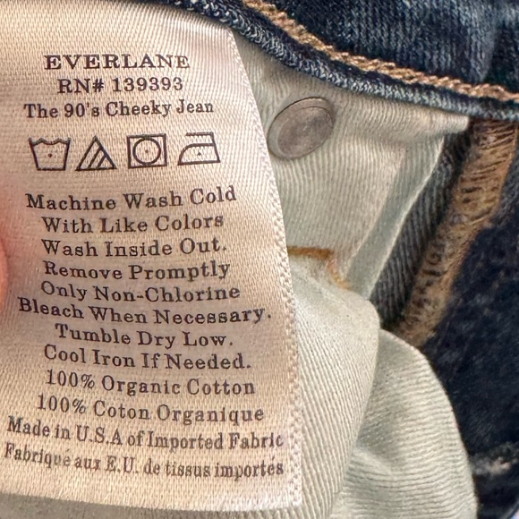 Everlane The Curvy 90’s Cheeky Straight Jean Size 30 (10) Organic Cotton NWOT - Picture 9 of 12